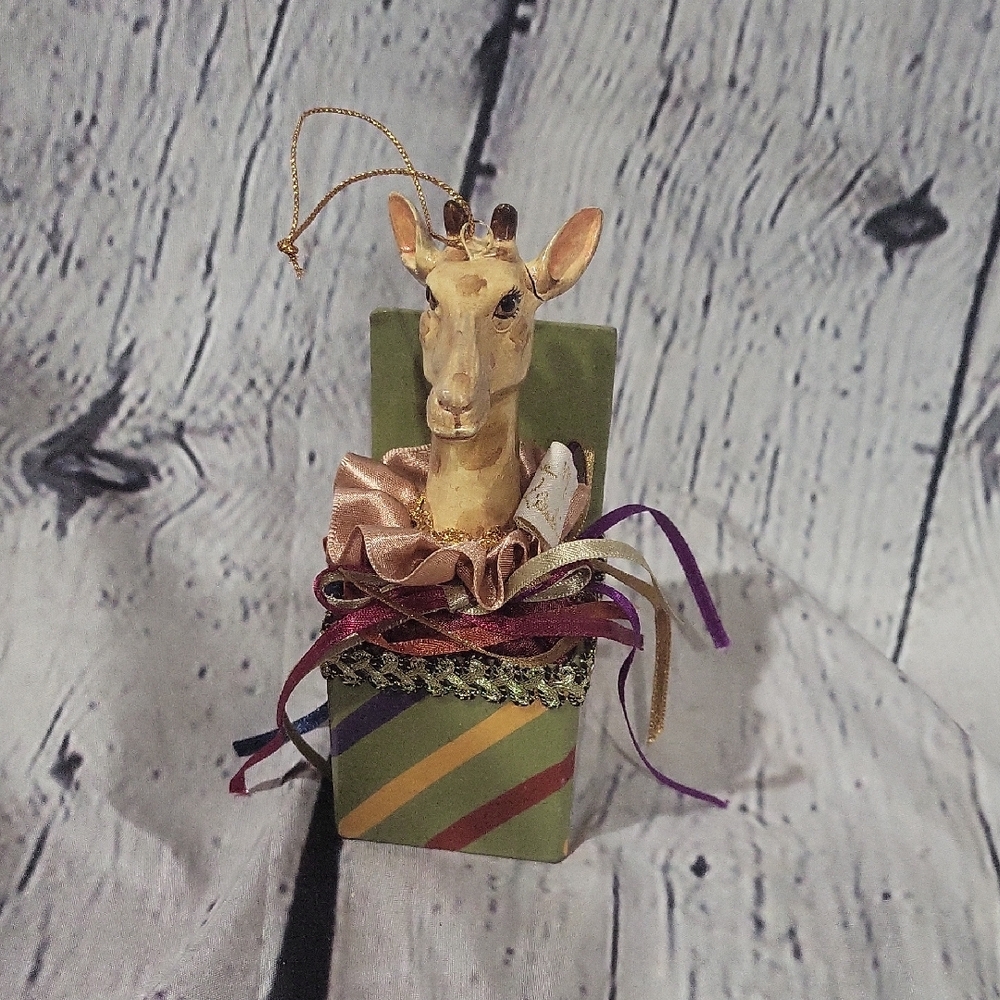 Katherines Collection Giraffe Ornament with Green and Gold Accents